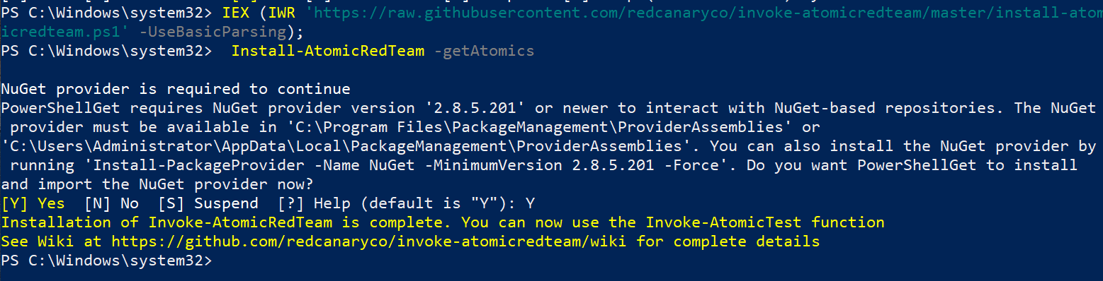 Atomic Red Team Installation Screenshot